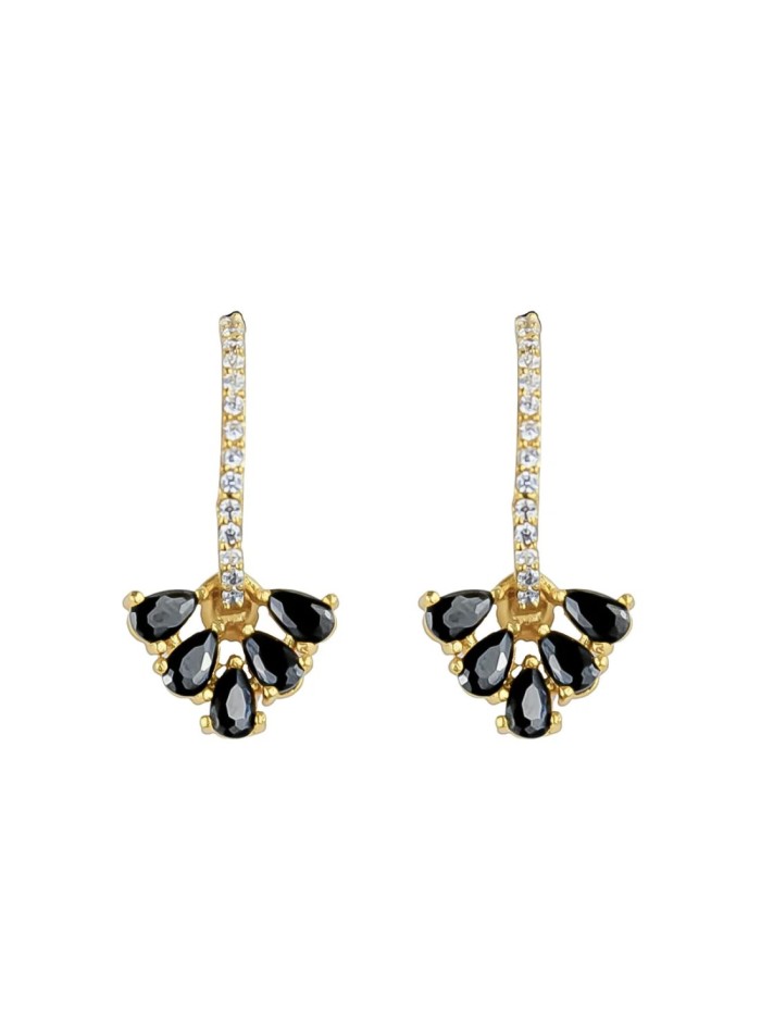 Gold plated party earrings with zirconia stones