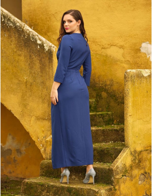 Midi party dress in blue. 2