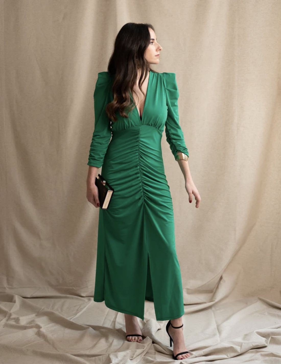 Vestido Midi De Fiesta Verde Para Bodas De Mañana Invitadisima