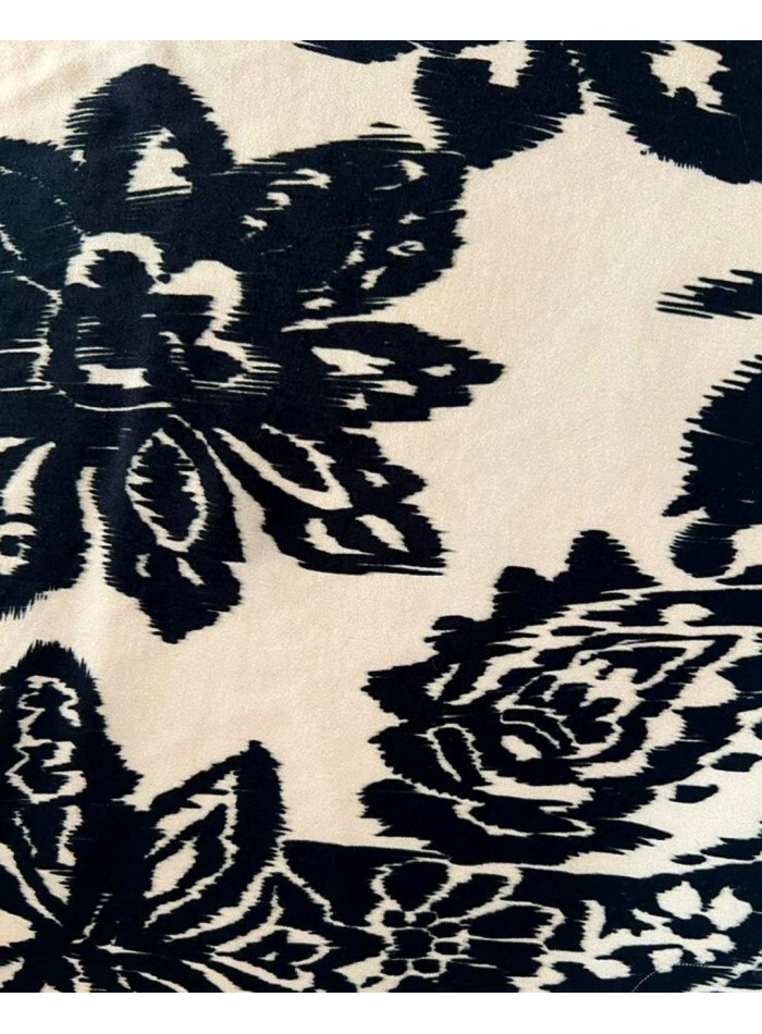 Printed midi party dress with ruffle on the skirt