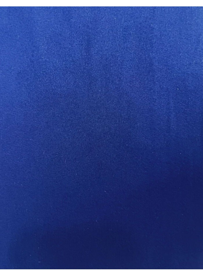 Blue midi party dress with draped skirt.