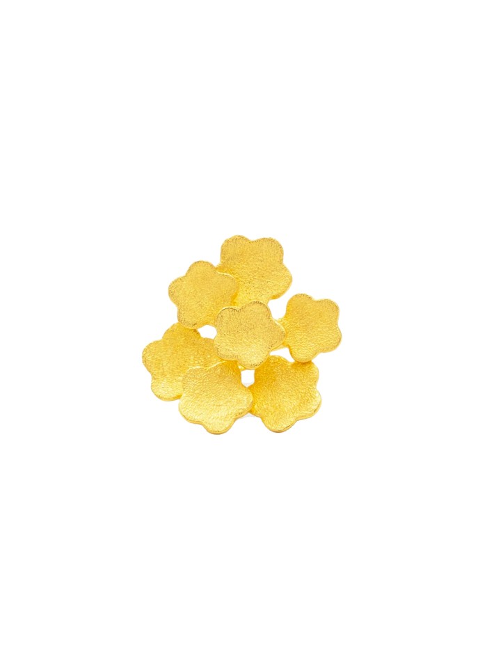 Anillo dorado ajustable con diseño de maxi flor