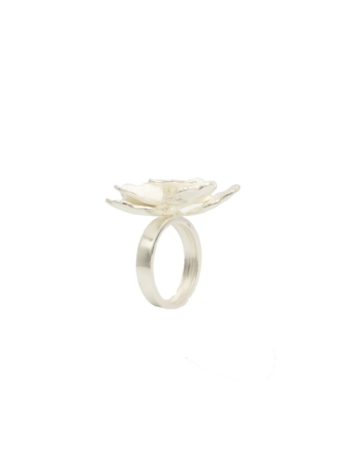 Anillo de fiesta ajustable en forma de flor