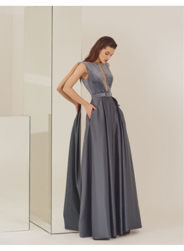 Robe longue combinée sans manches pour la fête