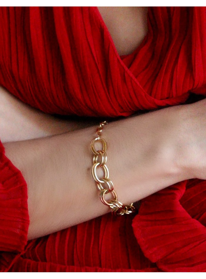Bracelet with double golden rings