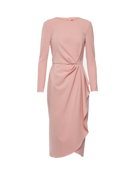 Vestido midi de fiesta con fruncido y cintura ceñida de Felipe Albernaz Vestido midi de fiesta con fruncido y cintura ceñida de Felipe Albernaz