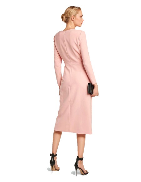 Vestido midi de fiesta con fruncido y cintura ceñida para invitada Vestido midi de fiesta con fruncido y cintura ceñida para invitada