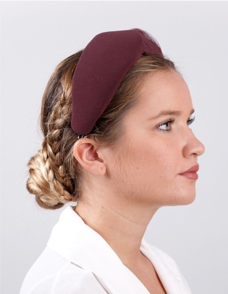 Aubergine party headband combined with tulle