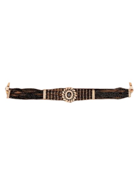 Choker with stones and beads black