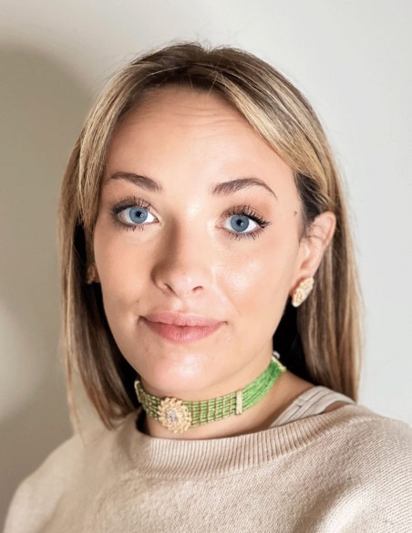 Choker with stones and beads black