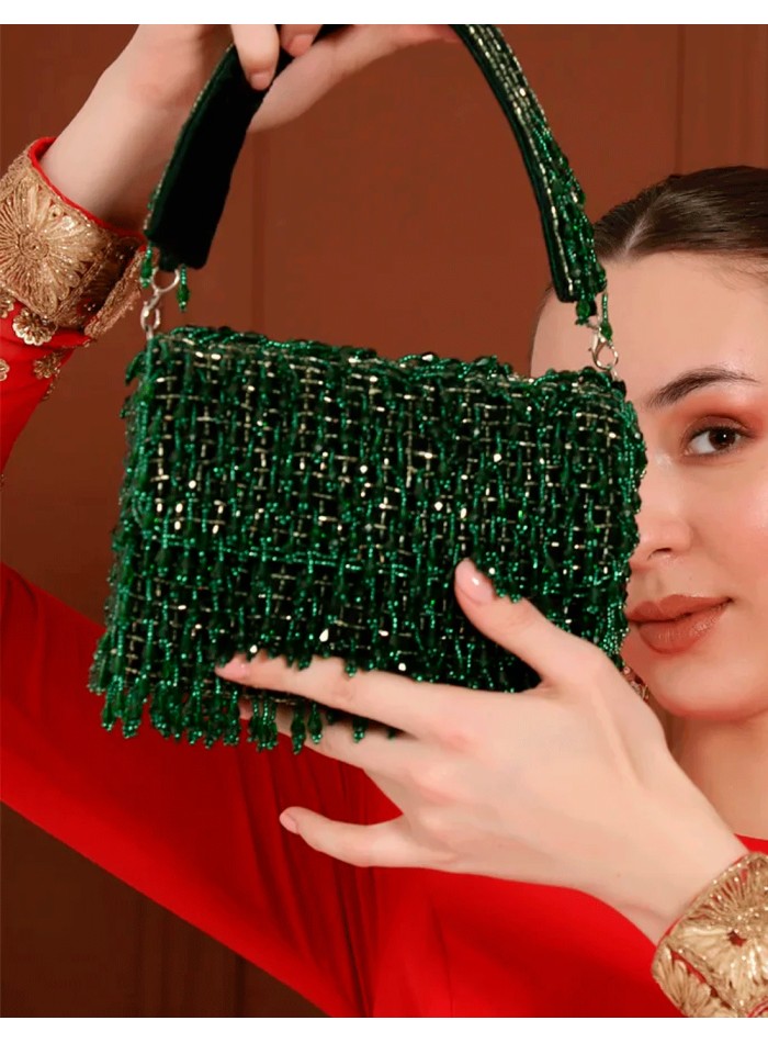 Mini Sac à Main Femme En Forme De Cœur Avec Strass - Pochette De Soirée Pour Mariage, Fête, Cocktail