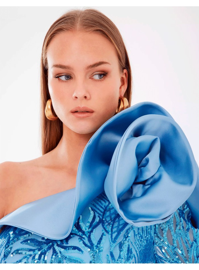 Vestido de Fiesta largo de lentejuelas con...