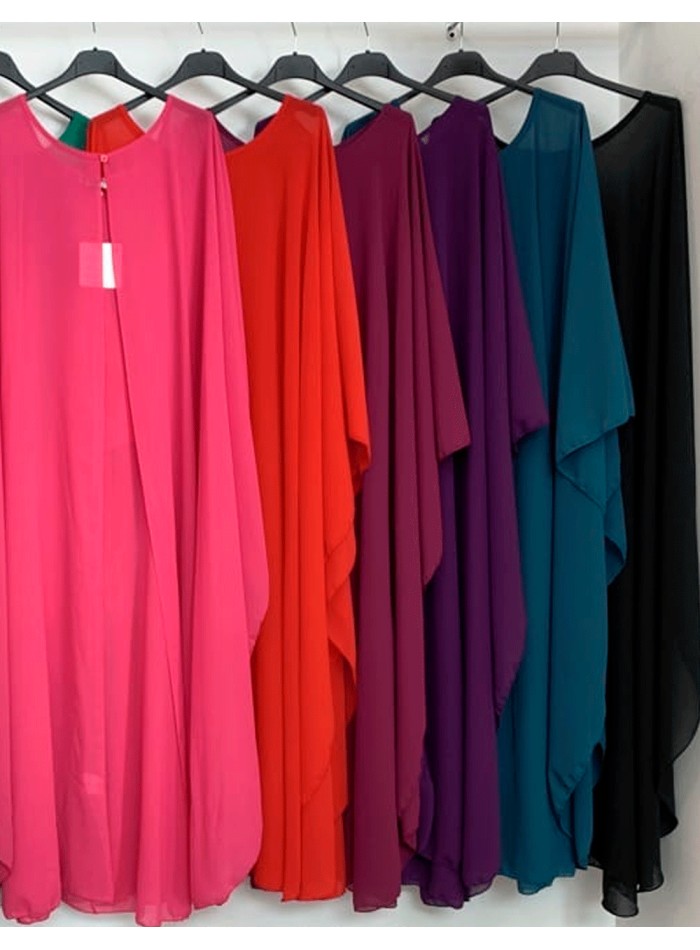 Multi-position wedding guest cape in chiffon