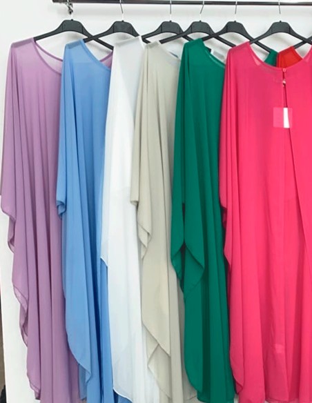 Cape d'invité multipositions en mousseline de soie