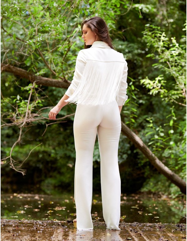 Chaqueta corta blanca para mujer. 2