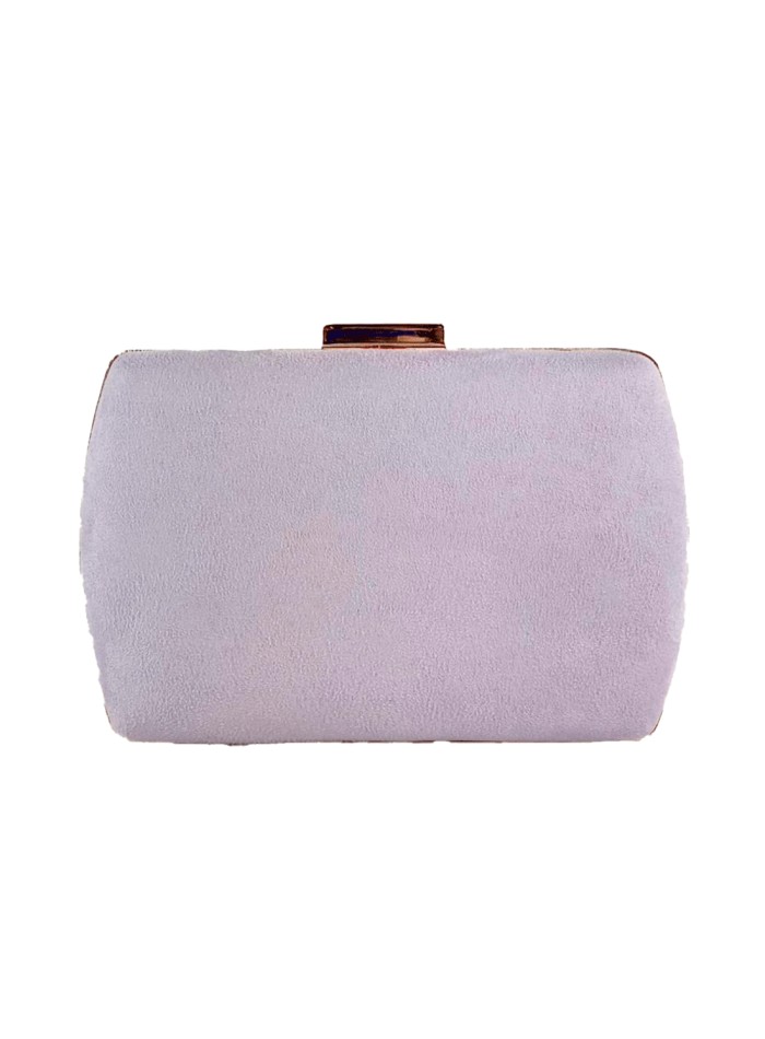 Evening clutch bag in suede with golden edges
