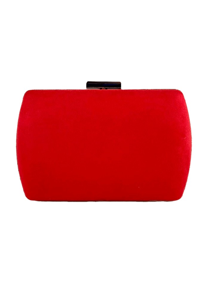 Evening clutch bag in suede with golden edges
