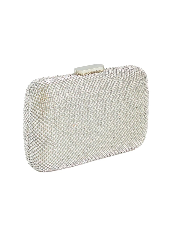 Clutch bag made with white crystals