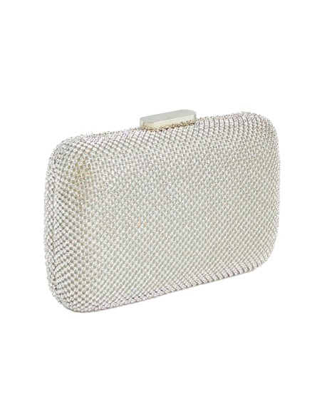 Clutch bag made with white crystals