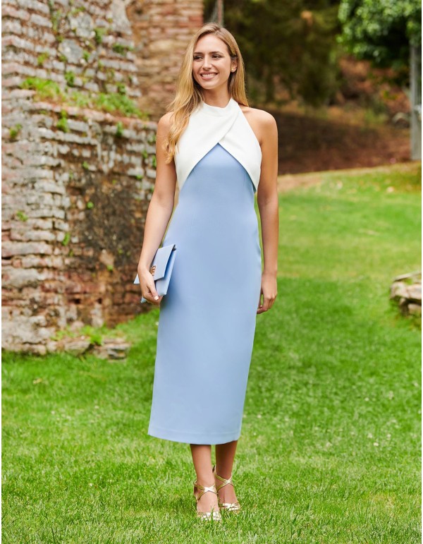 Vestido midi de fiesta para invitadas.