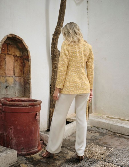 Printed suit jacket with button