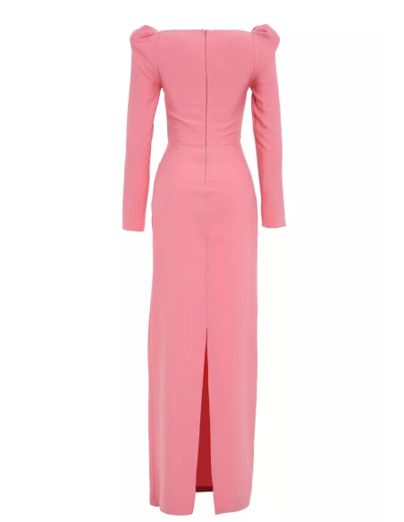 Vestido de fiesta largo con manga abullonada y bordado madrina Vestido de fiesta largo con manga abullonada y bordado madrina