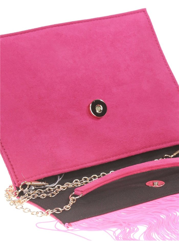 Suede fringed clutch bag