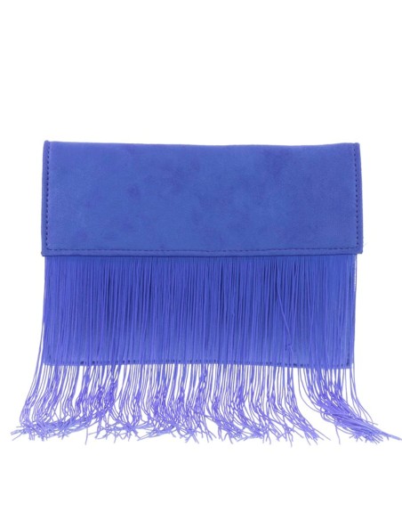 Cartera de mano de antelina con flecos