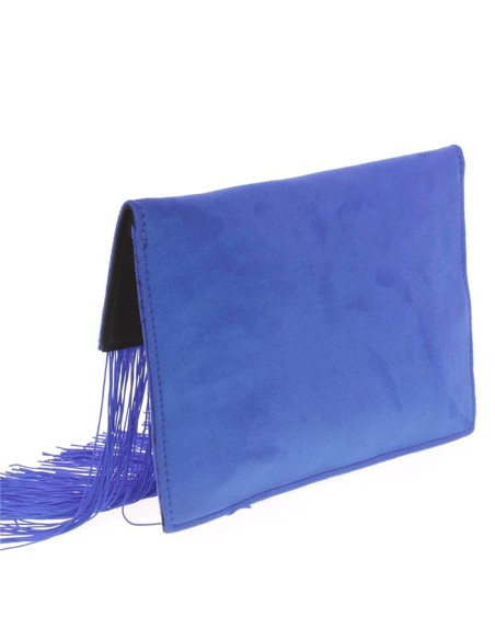 Cartera de mano de antelina con flecos