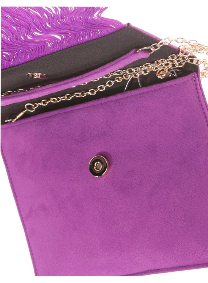 Cartera de mano de antelina con flecos