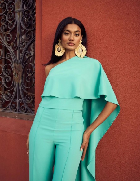 Asymmetric party top with asymmetric cape. Asymmetric party top with asymmetric cape.