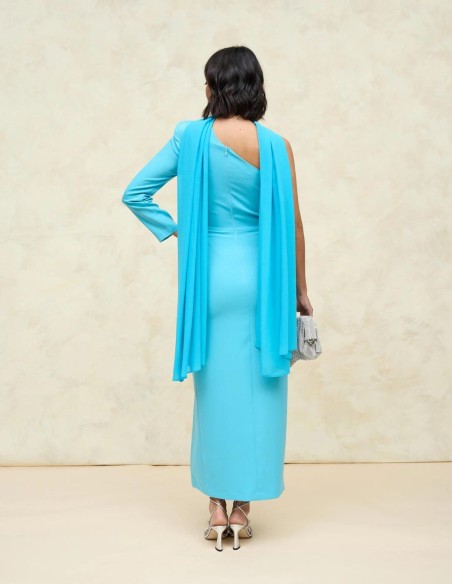 Midi party dress with shawl for guests.