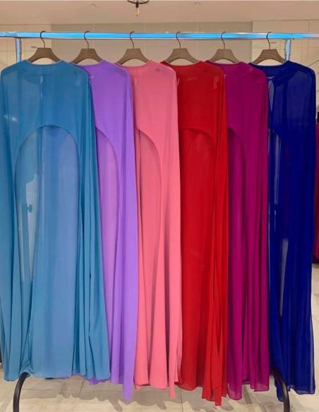 Asymmetrical multiposition chiffon guest cape Maxi Asymmetrical multiposition chiffon guest cape Maxi