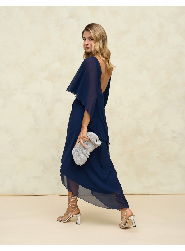 Robe de soirée midi avec dos ouvert et manches...