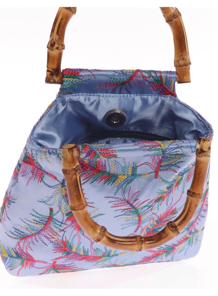 Satin embroidered evening bag