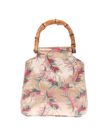 Bolso satinado bordado