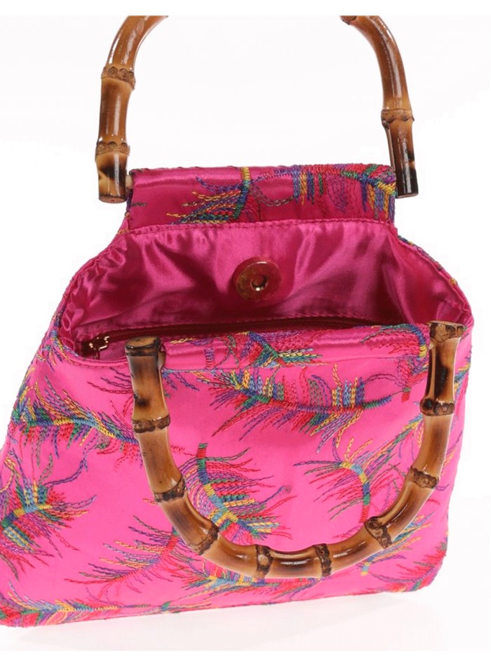 Bolso satinado bordado