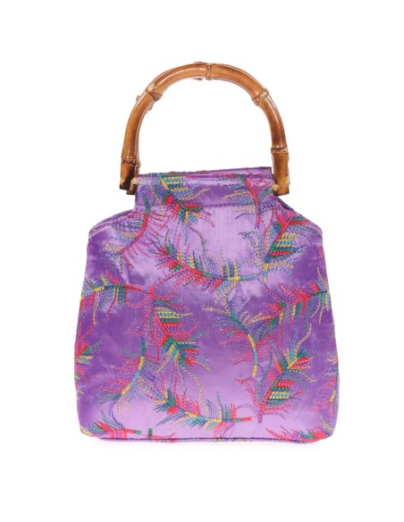 Bolso satinado bordado