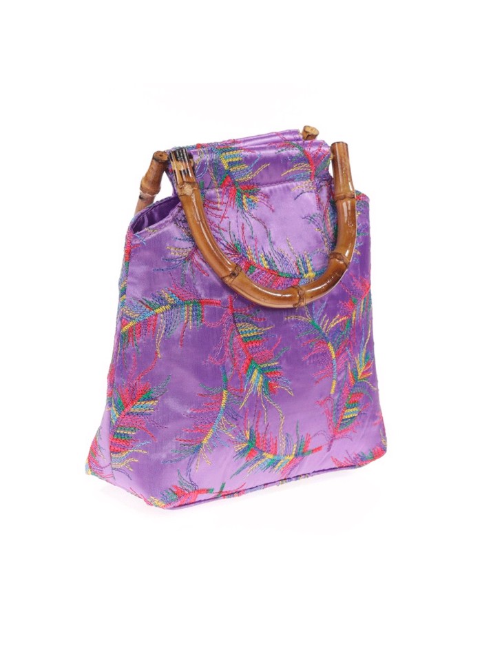 Bolso satinado bordado