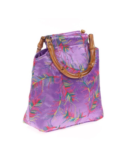Bolso satinado bordado