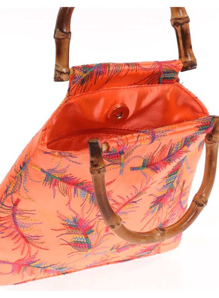Bolso satinado bordado