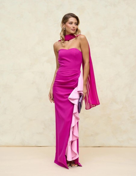 Bicolour long party dress. Bicolour long party dress.