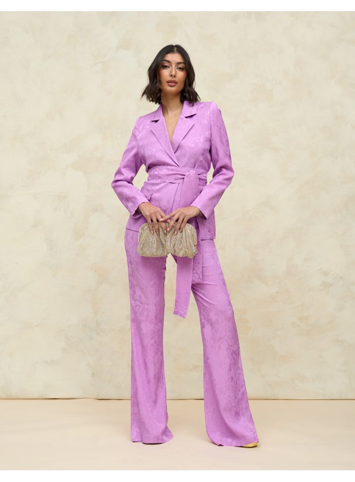 Blazer style party jacket with lace-up belt