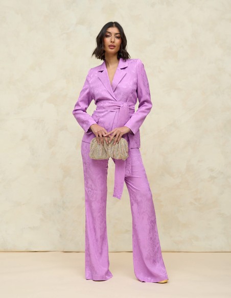 Blazer style party jacket with lace-up belt