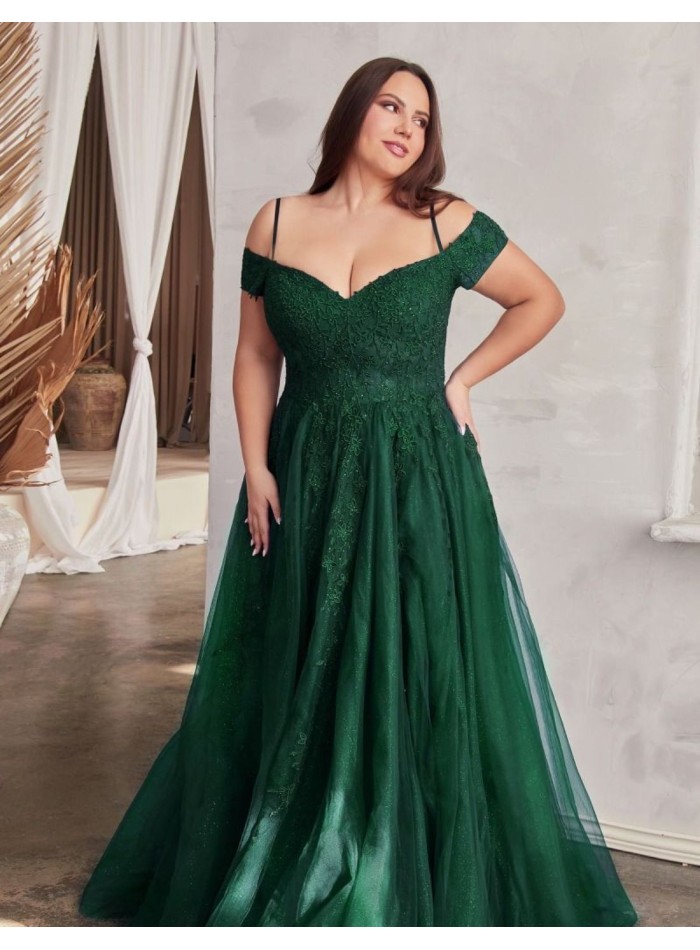 Robe longue de fête avec encolure bandeau et longue jupe en tulle