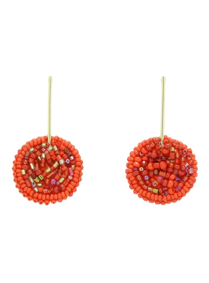 Boucle d'oreilles de fête avec pompons colorés