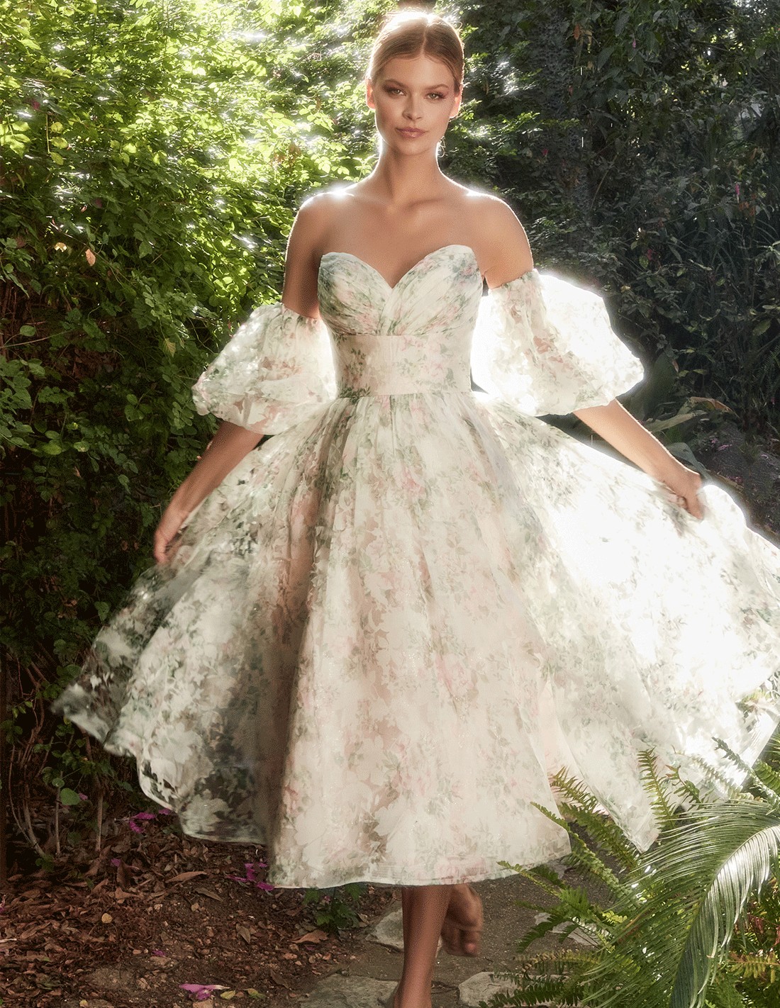 Vestido De Fiesta Midi Con Estampado De Flores INVITADISIMA