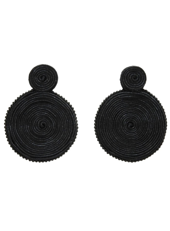 Boucle d'oreilles maxi party en forme de spirale noire