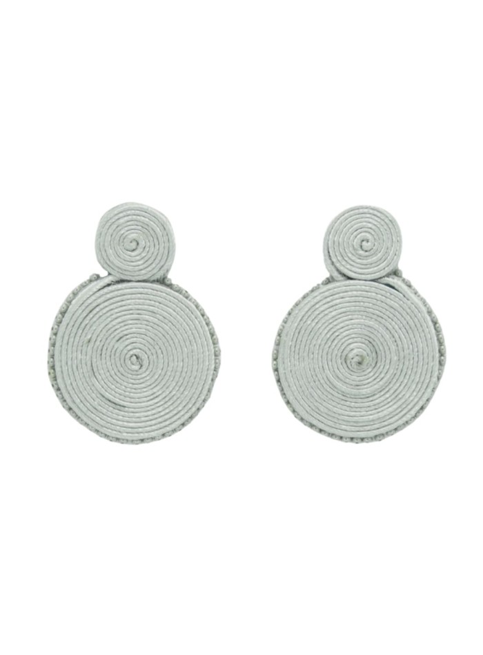Mini party earrings with cord in spiral shape
