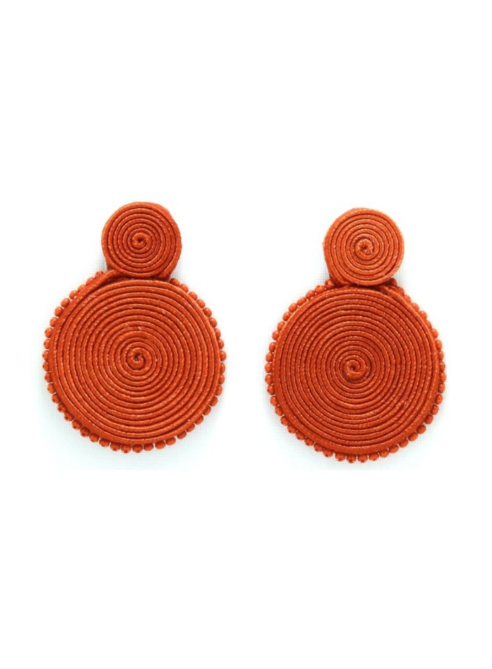 Mini party earrings with cord in spiral shape